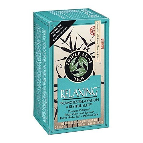 Triple Leaf Tea Relaxing Herbal Tea, 20 Tea Bags Per Box Pack O