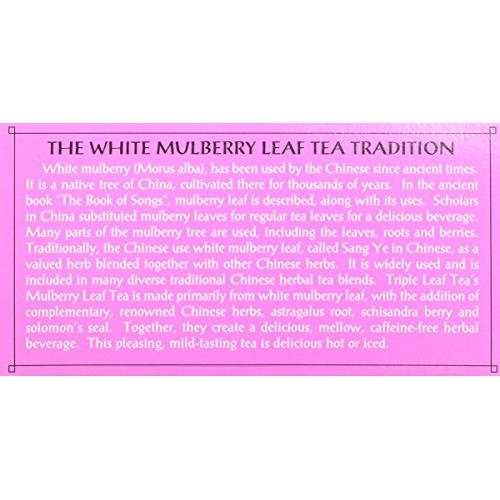 Triple Leaf Tea Bags, Mulberry Leaf, 20 Count