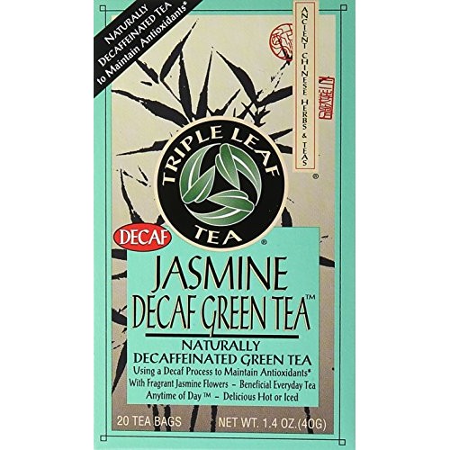 Triple Leaf Tea Jasmine Green Tea, Decaffeinated, 20 Count