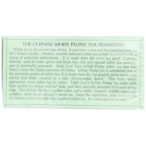 Triple Leaf Tea, White Peony, 20 Tea Bags Pack Of 6