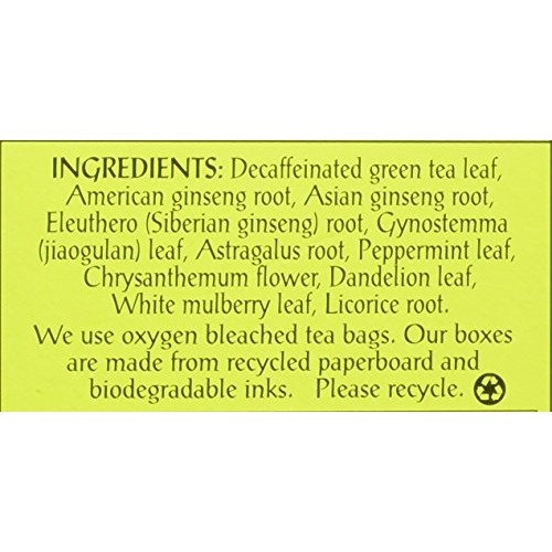 Triple Leaf Tea, Decaf Green Tea With Ginseng, 20 Tea Bags Pack