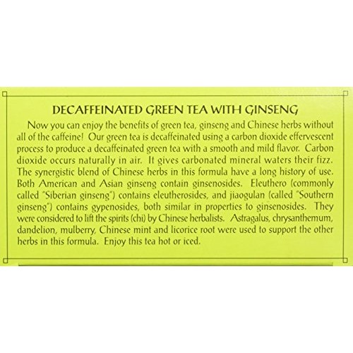 Triple Leaf Tea, Decaf Green Tea With Ginseng, 20 Tea Bags Pack