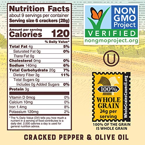 Triscuit Cracked Pepper &Amp; Olive Oil Whole Grain Wheat Crackers,