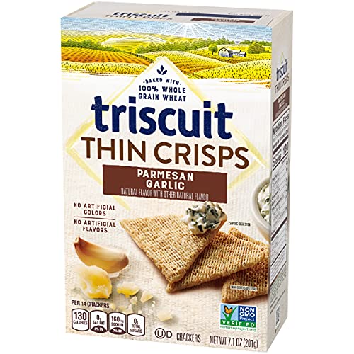 Triscuit Thin Crisps Crackers, Parmesan Garlic Flavor, 1 Box 7.