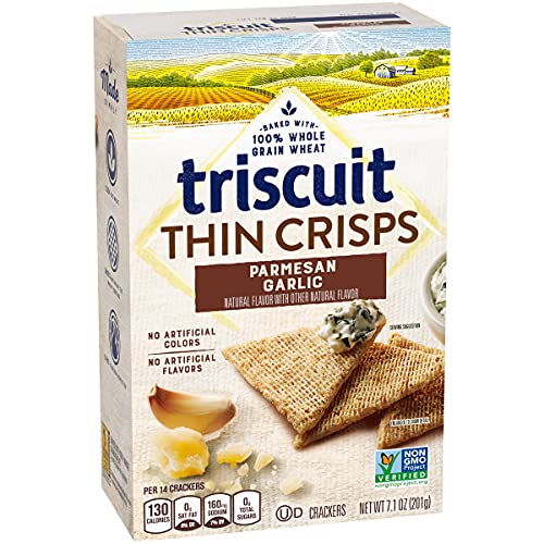 Triscuit Thin Crisps Crackers, Parmesan Garlic Flavor, 1 Box 7.
