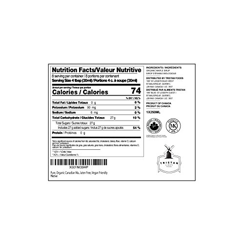 Pure, Organic Canadian Maple Syrup 250Ml Bottle, All-Natural, Gr