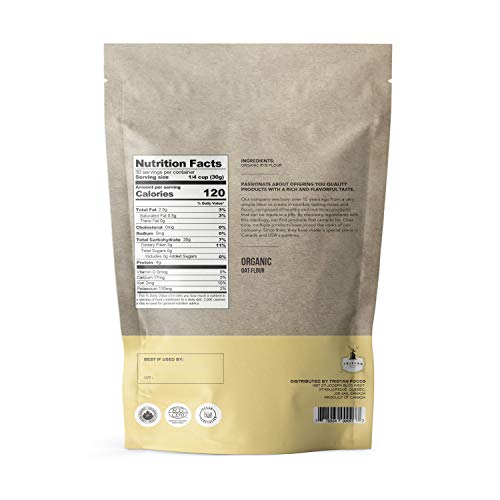 Tristan Foods Organic Oat Flour 2 Lbs. Pure And Vegan Friendly