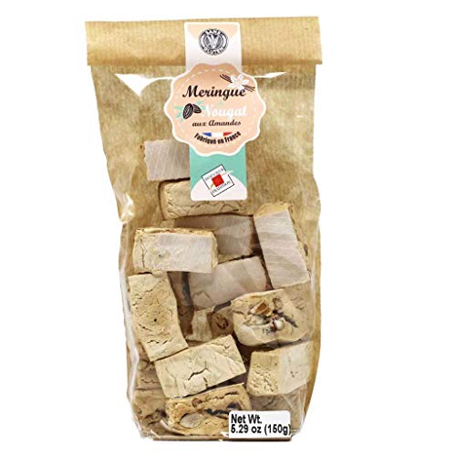 Trois Abeilles - Almond Nougat Meringues, 150G Bag