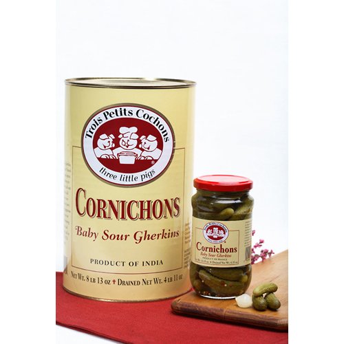 Cornichon, Baby Sour Gherkins, Canned - 8.81 Lb Pack Of 3