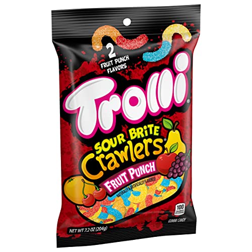 Trolli Sour Brite Crawlers Candy, Fruit Punch Flavored Sour Gumm...