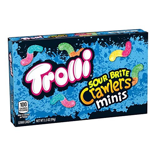 Trolli Sour Brite Crawlers Gummy Worms, Theater Box, 3.5 Ounce,