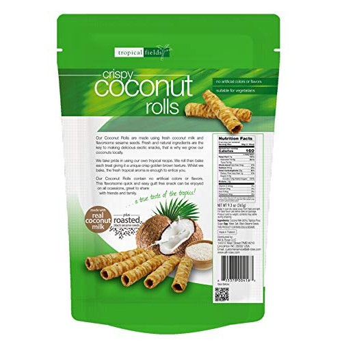 Tropical Fields Crispy Coconut Rolls, 9.3 Oz