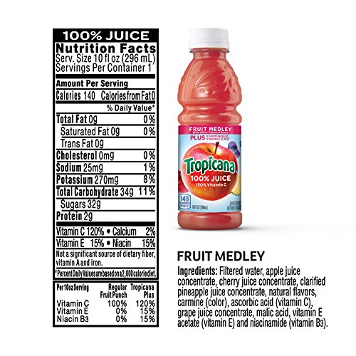 Tropicana 100% Juice 3-Flavor Classic Variety Pack, 10 Ounce Bot