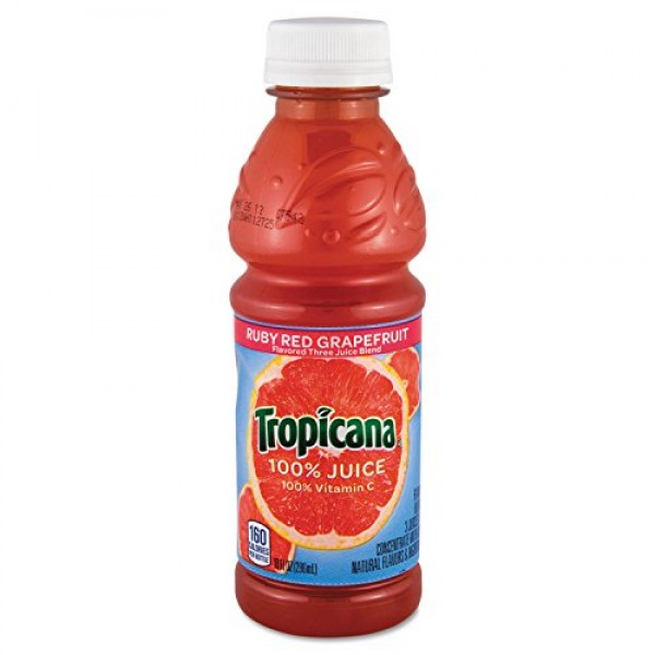 Tropicana 57161 100% Juice, Ruby Red Grapefruit, 10oz Bottle, 24...