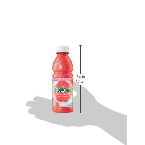 Tropicana Ruby Red Grapefruit Juice, 10 Ounce Pack Of 24