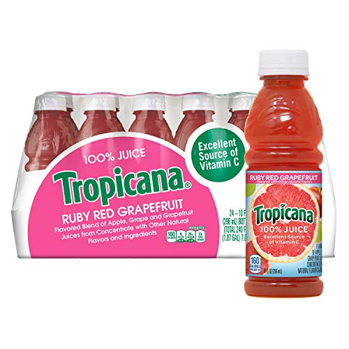 Tropicana Ruby Red Grapefruit Juice, 10 Ounce Pack Of 24
