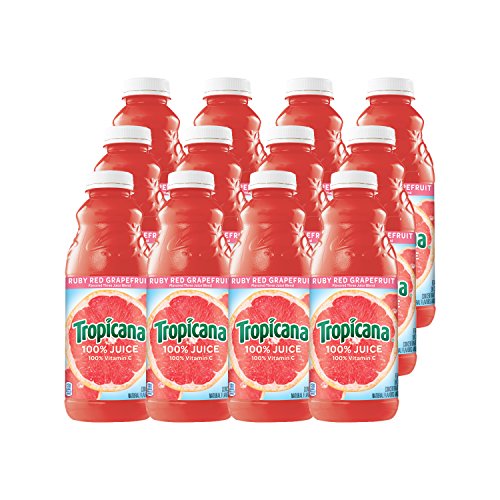 Tropicana Ruby Red Grapefruit Juice, 32 Oz Bottles, 12 Count