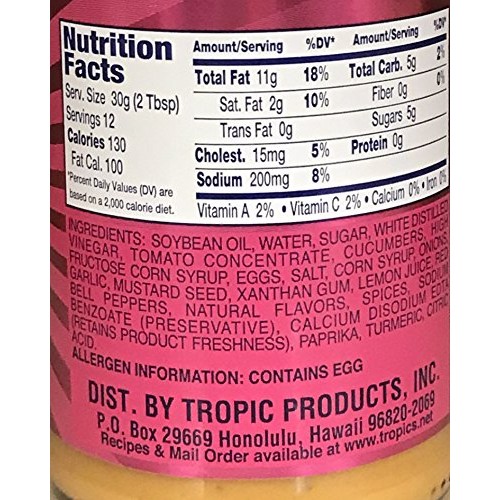 Tropics Hawaii Salad Dressing Original Thousand Island
