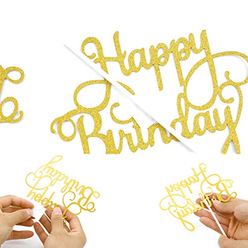 Trounistro Happy Birthday Cake Toppers, 40 Pieces Cake Toppers G