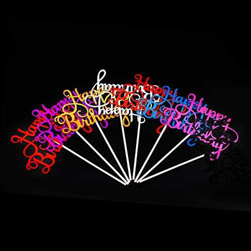 Trounistro Happy Birthday Cake Toppers, 40 Pieces Cake Toppers G