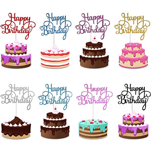 Trounistro Happy Birthday Cake Toppers, 40 Pieces Cake Toppers G