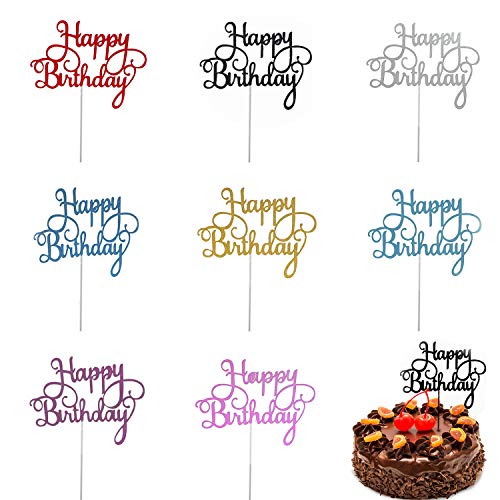 Trounistro Happy Birthday Cake Toppers, 40 Pieces Cake Toppers G