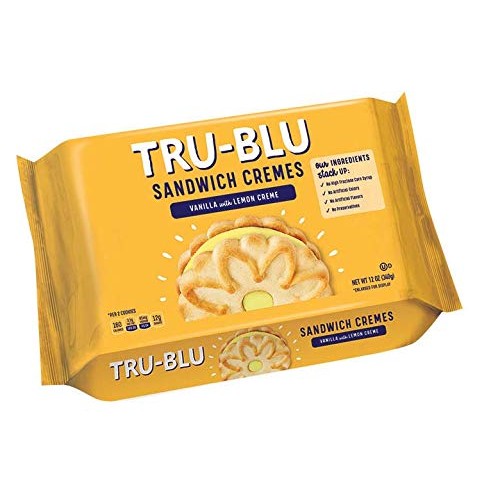 Tru-Blu Vanilla Cookies With Lemon Cream, 12 Ounce Pack Of 3