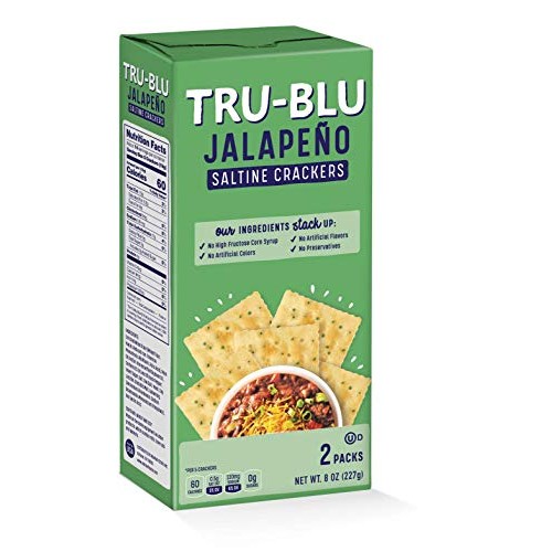 Tru-Blu Jalapeno Saltine Crackers, 8 Ounce Pack Of 6