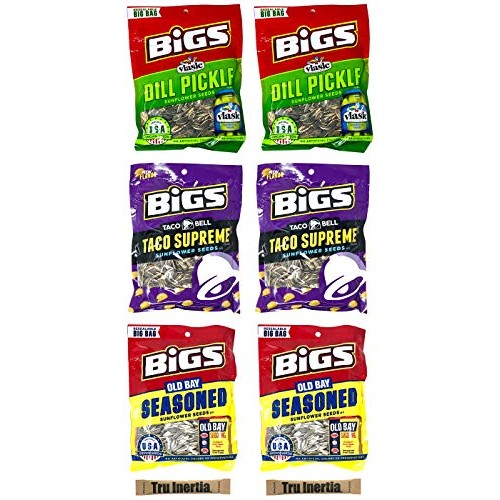 Bigs Sunflower Seeds Variety Pack Of 6 5.35 Ounces - With Tru