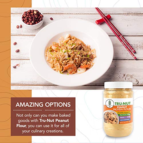 Tru-Nut Peanut Flour 18 Servings, 14 Oz Jar Great For Baking,