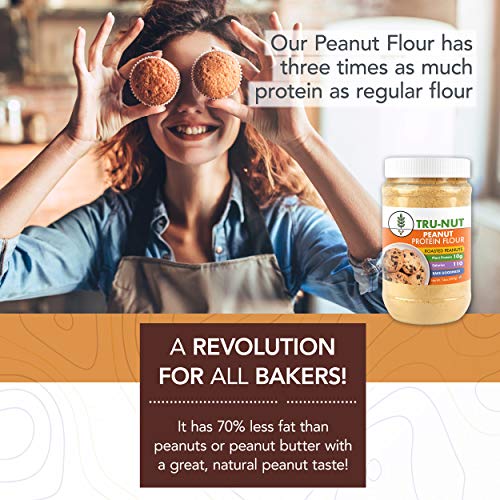 Tru-Nut Peanut Flour 18 Servings, 14 Oz Jar Great For Baking,