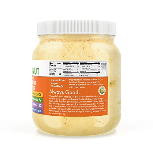 Tru-Nut Powdered Peanut Butter 71 Servings, 30 Oz Jar Good Sou