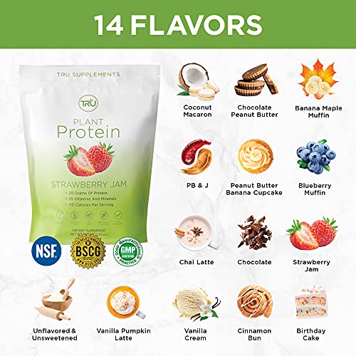 Tru Plant Based Protein Powder, Natural Flavor, Vegan &Amp; Keto Fri