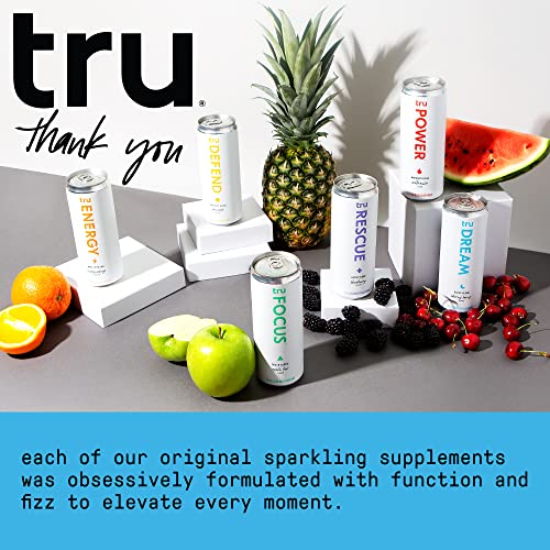 Tru Dream Sparkling Water, Calm Blend Drinks with Liquid Melaton...
