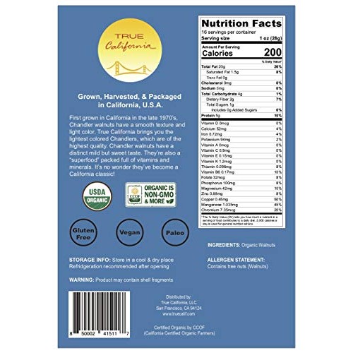 True California Organic Us #1 Grade Shelled Raw California Walnu