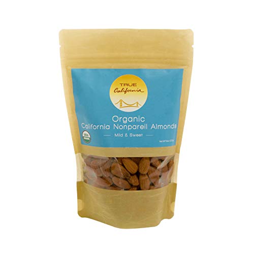 True California Organic Us Supreme #1 Raw Almonds Nonpareil, 1Lb