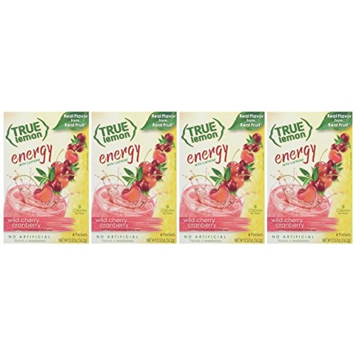 True Lemon Energy Drinks Wild Cherry Cranberry 4 Boxes, 24Ct I