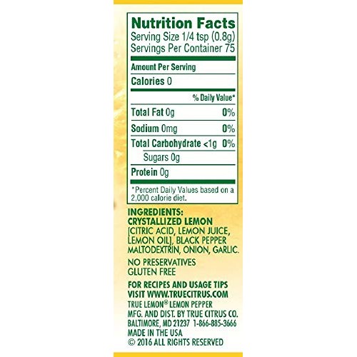 True Lemon Lemon Pepper Spice Blend, 2.12 oz