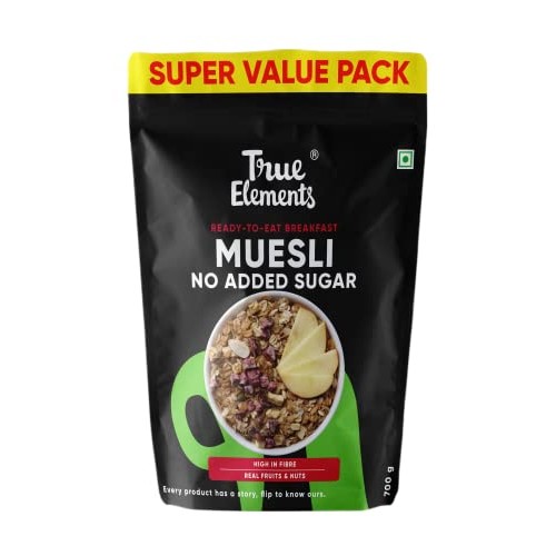 True Elements Muesli No Added Sugar 700g - Sugar Free | Breakfas...
