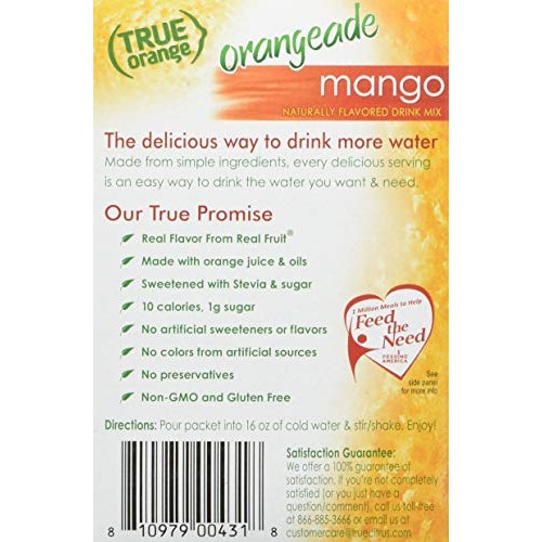 True Orange, Mango Orange Drink Mix, 10-Count Pack Of 4