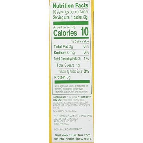 True Orange, Mango Orange Drink Mix, 10-Count Pack Of 4