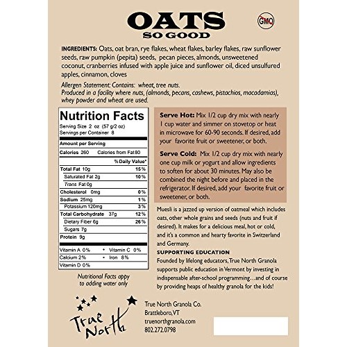 Four Whole Grains, Fruit &Amp; Nuts Muesli Oats So Good By True Nort
