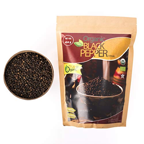 True Organic Ceylon Black Peppercorns Whole 16 Oz - Usda &Amp; Koshe