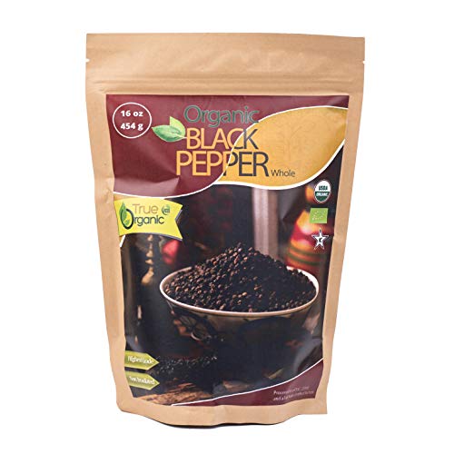 True Organic Ceylon Black Peppercorns Whole 16 Oz - Usda &Amp; Koshe