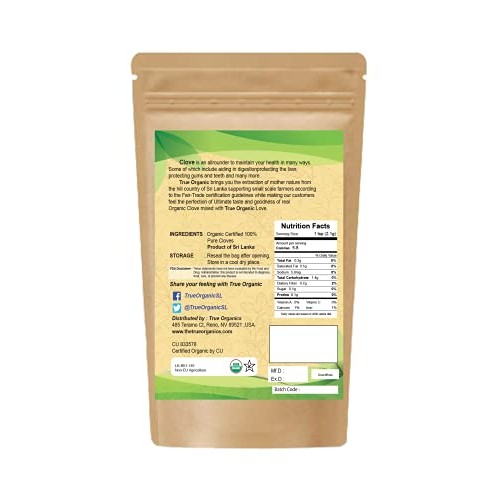 True Organic Ceylon Cloves Whole 16 Oz - Usda &Amp; Kosher Certified