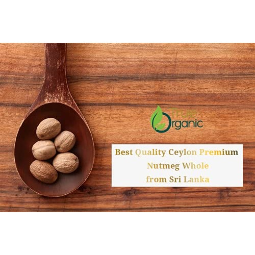 True Organic Ceylon Nutmeg Whole 16 Oz - Usda Certified , Pure C