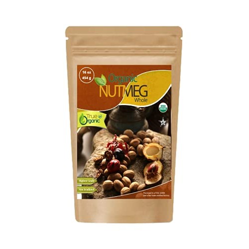 True Organic Ceylon Nutmeg Whole 16 Oz - Usda Certified , Pure C
