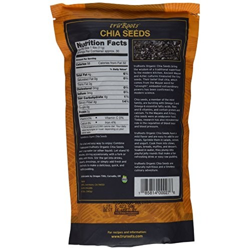 Truroots Organic Chia Seeds, 12 Oz