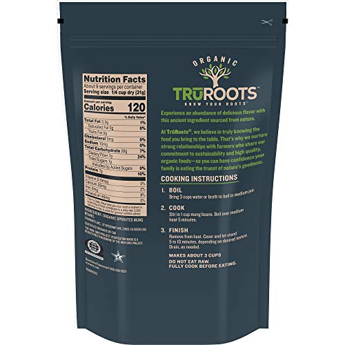 Truroots Organic Sprouted Mung Beans, 10-Ounce Pouches Pack Of 6