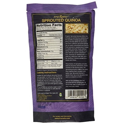 Truroots Whole Grain Sprouted Quinoa, Certified Usda Organic, Gl